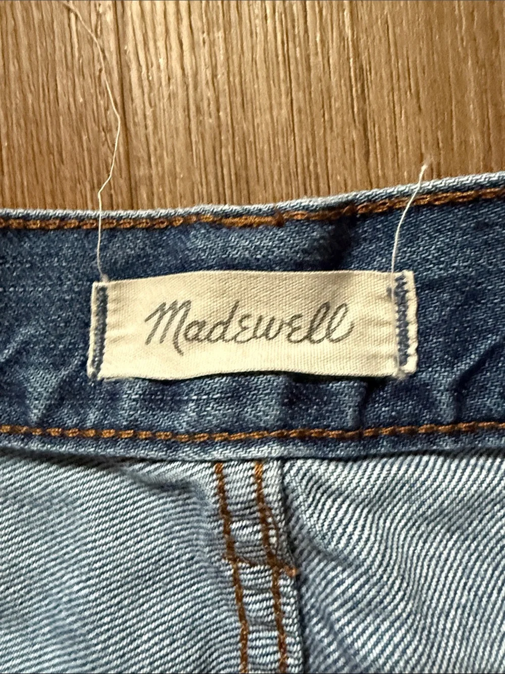Madewell Blue Distressed Straight Leg Jeans